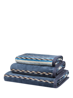 Morris & Co. Lechlade Stripe Towels - view 2, Blue