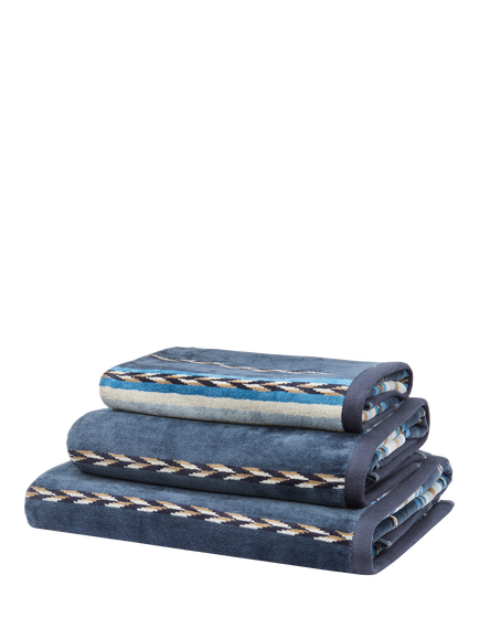 Morris & Co. Lechlade Stripe Towels - view 2, Blue
