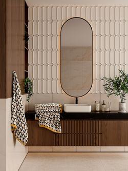 Ted Baker Geo Stripe Towels, Gold - view 2, Gold