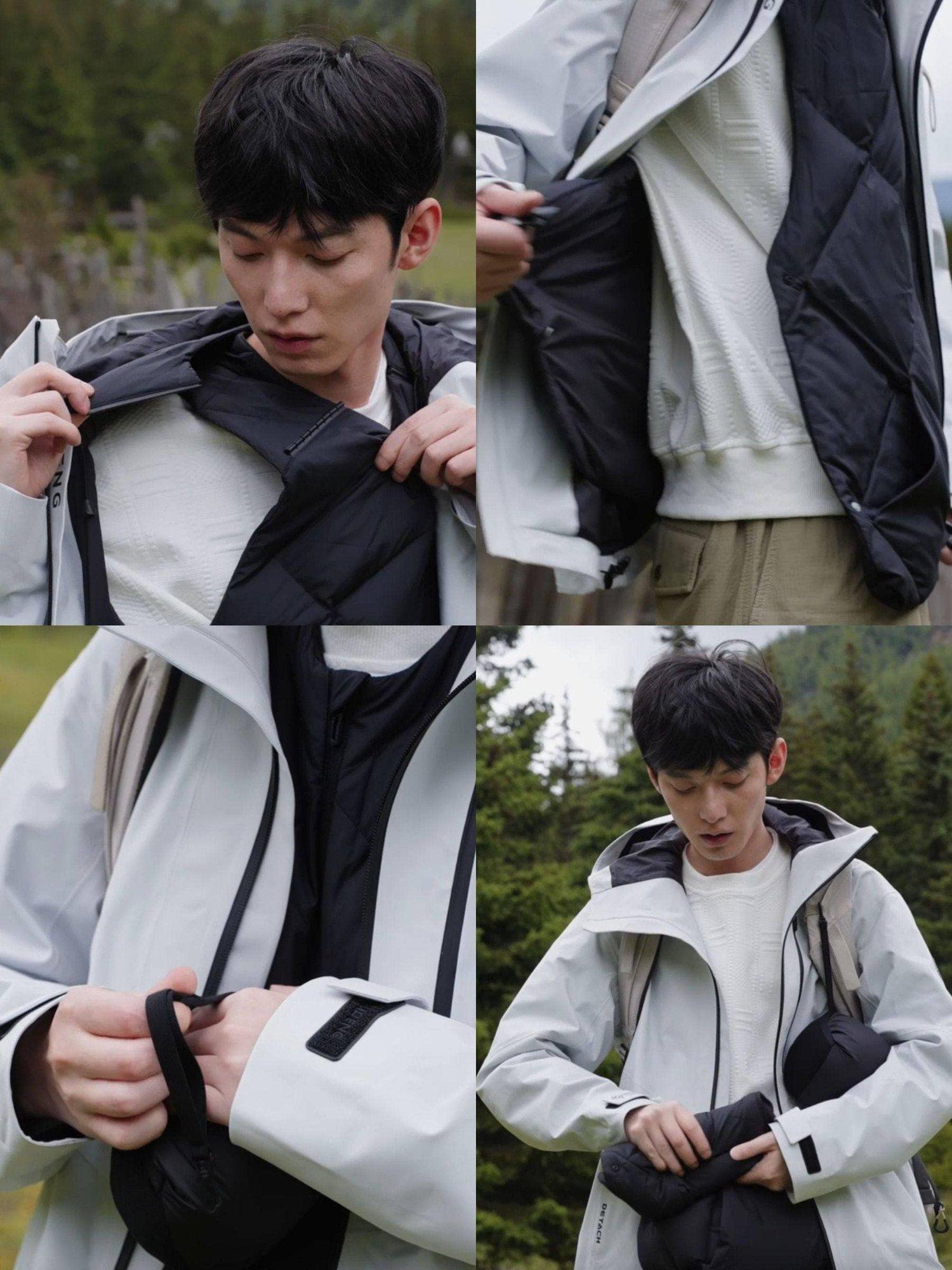 Product image 4 of 5, which shows Bosideng 3 in 1 Gore-Tex Windstopper Down Jacket, Grey, S