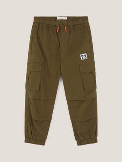 Monsoon Kids' Cotton Blend Cargo Trousers, Khaki, Khaki