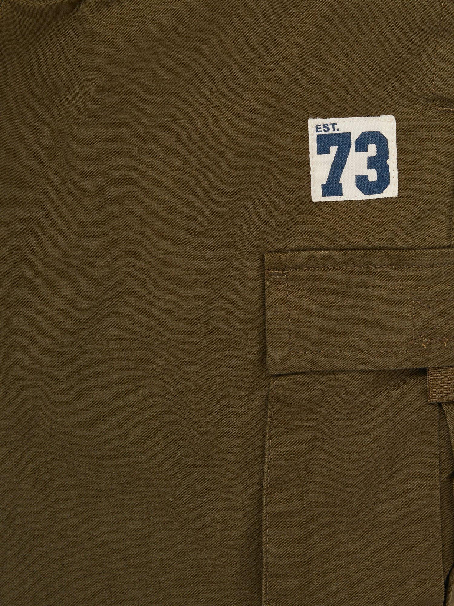 Product image 3 of 3, which shows Monsoon Kids' Cotton Blend Cargo Trousers, Khaki, 2-3 years