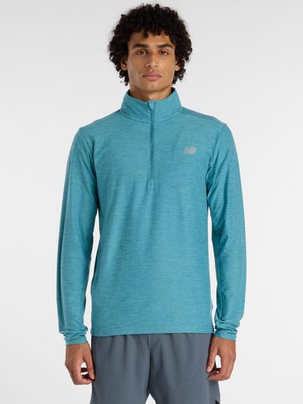 New Balance Men's Space Dye 1/4 Zip Pullover, Big Teal Heather, Big Teal Heather