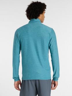 New Balance Men's Space Dye 1/4 Zip Pullover, Big Teal Heather - view 2, Big Teal Heather