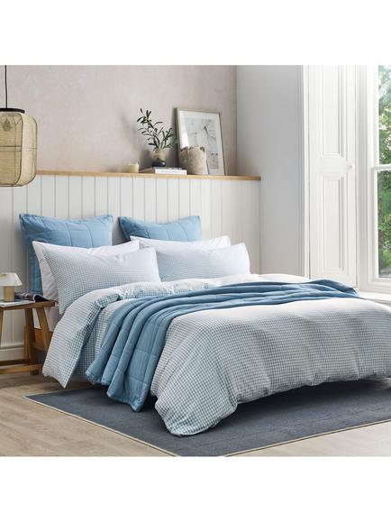 Christy Gingham Check Duvet Cover Set, Sage Green