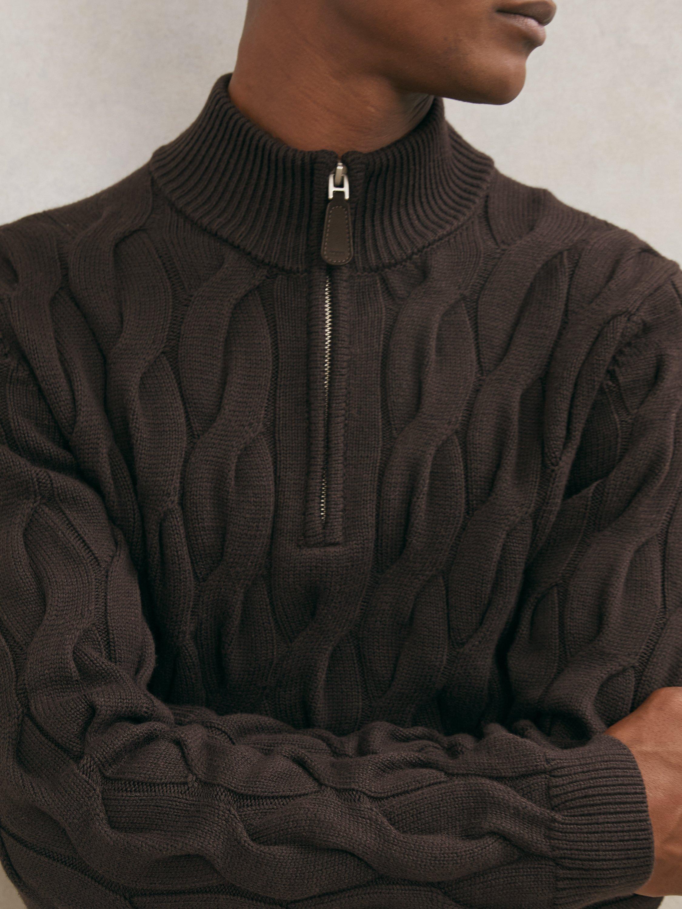 Product image 3 of 6, which shows Reiss Greenford Jumper, Chocolate Brown, S