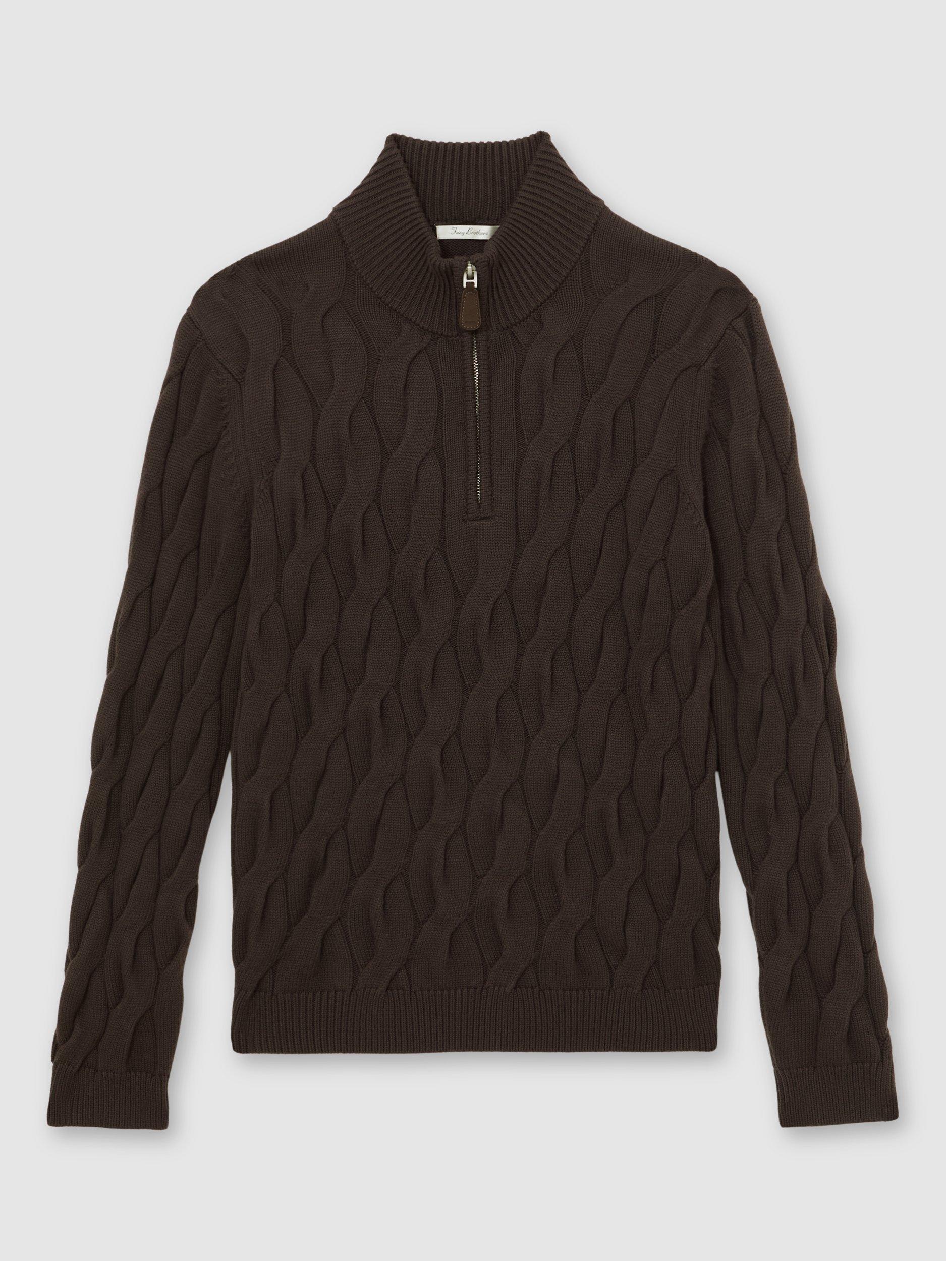 Product image 4 of 6, which shows Reiss Greenford Jumper, Chocolate Brown, S