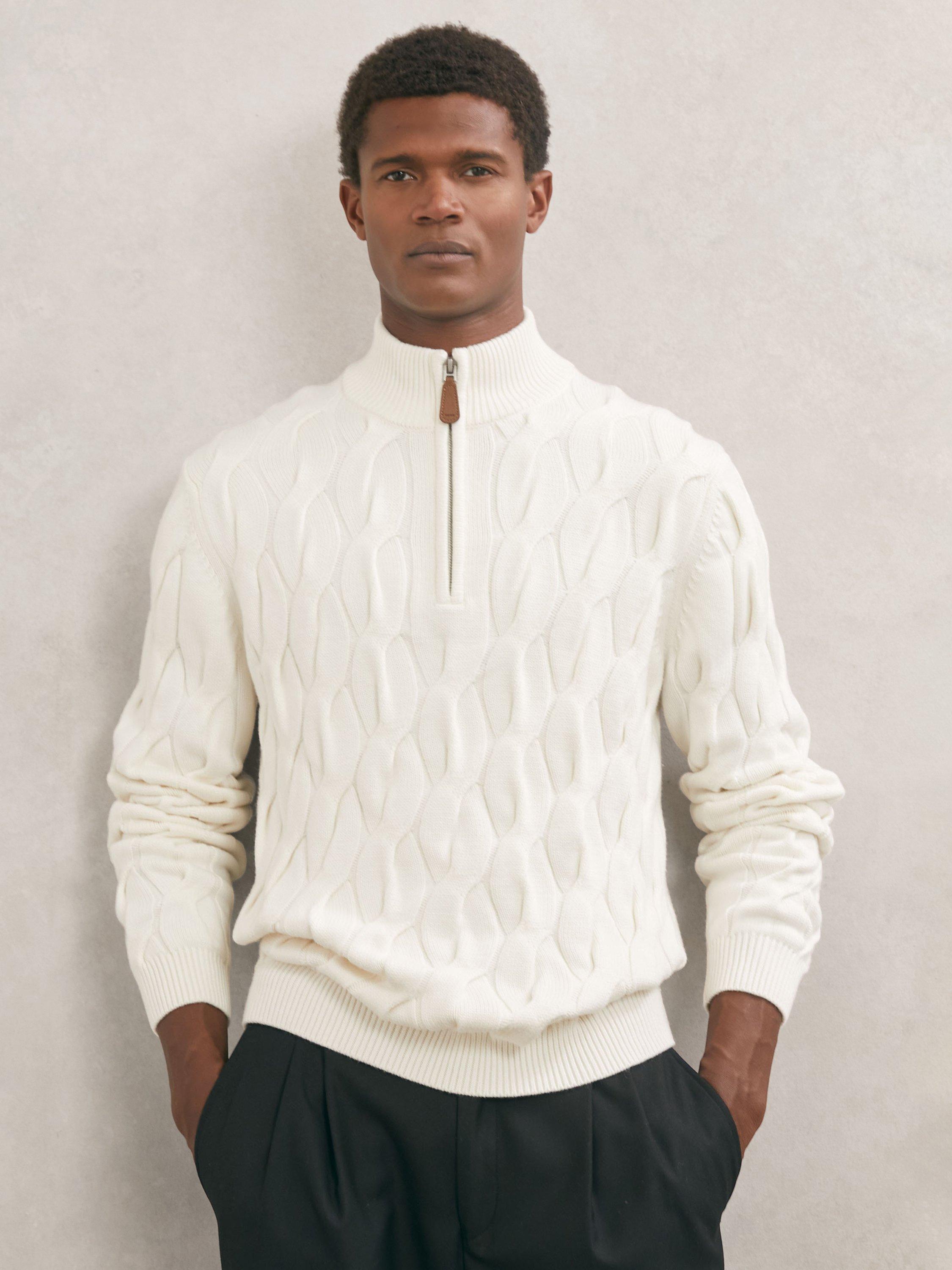 Product image 1 of 5, which shows Reiss Greenford Jumper, Winter White, S