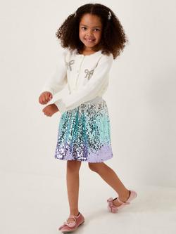 Monsoon Kids' Mermaid Sequin Ombré Skirt, Multi, Multi