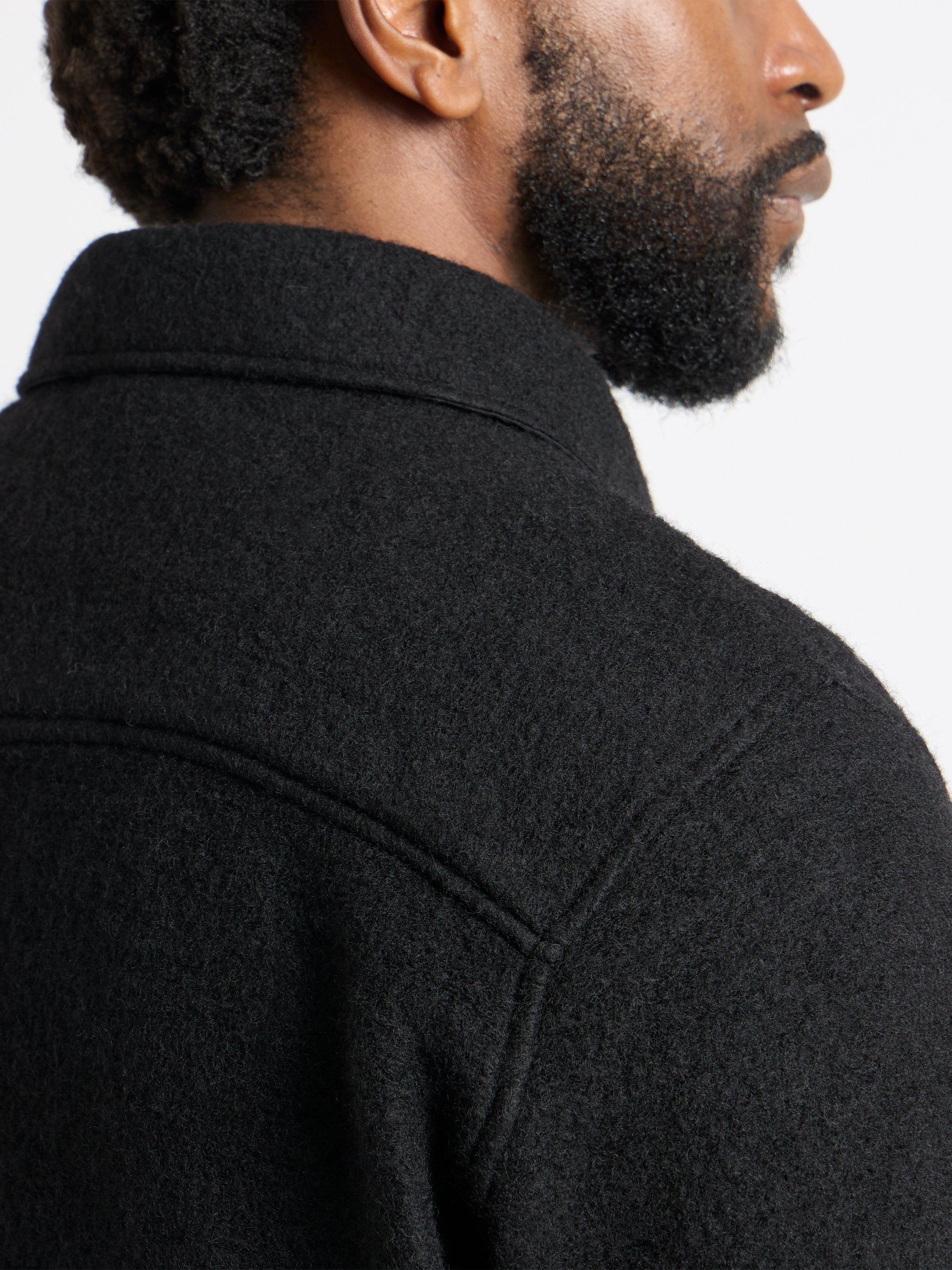 Product image 7 of 9, which shows SPOKE Wool Blend Straight Fit Overshirt, Black, M Reg