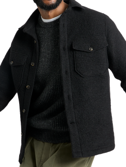 SPOKE Wool Blend Slim Fit Overshirt, Black - view 2, Black