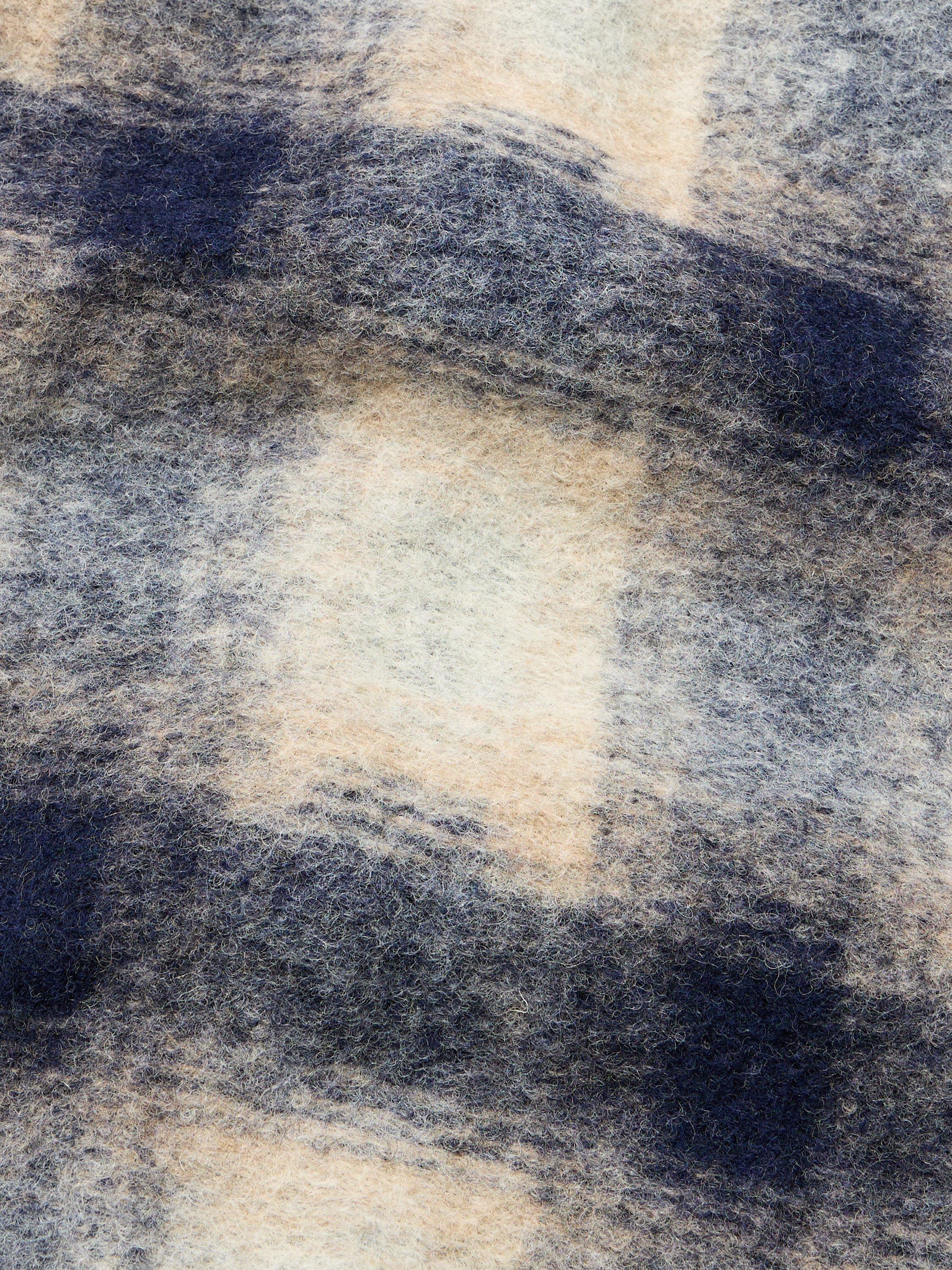 Product image 9 of 9, which shows SPOKE Wool Blend Slim Fit Check Overshirt, Navy Check, S Sht