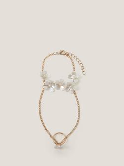 Monsoon Pearl Flower Ring & Hand Chain, Ivory