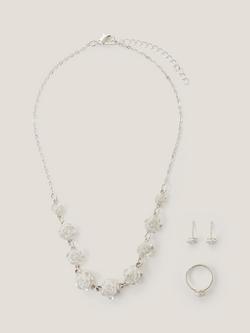 Monsoon Kids' Rose Jewellery Set, Ivory, Ivory