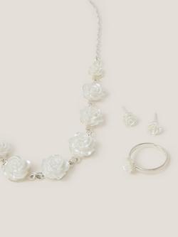 Monsoon Kids' Rose Jewellery Set, Ivory - view 2, Ivory