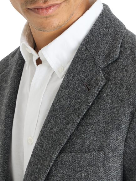 SPOKE Winter Jack Wool Blend Single Breasted Slim Fit  Blazer, Charcoal - view 2, Charcoal