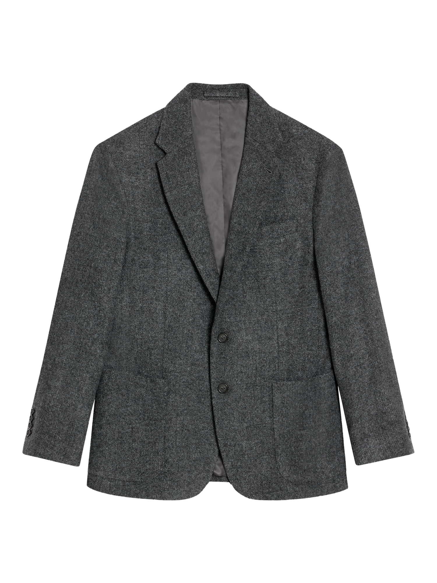 Product image 4 of 10, which shows SPOKE Winter Jack Wool Blend Single Breasted Slim Fit  Blazer, Charcoal, 36S