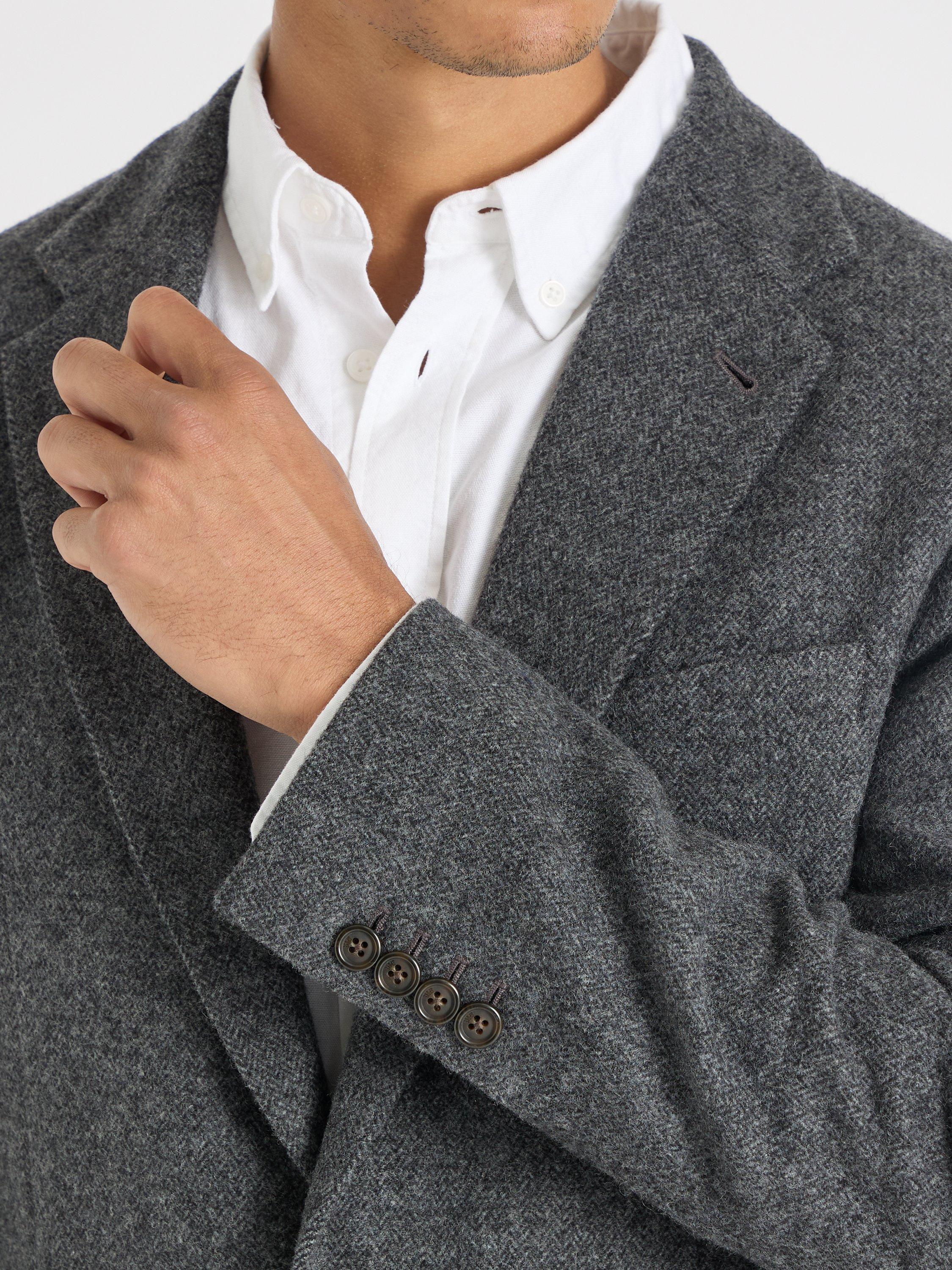 Product image 7 of 10, which shows SPOKE Winter Jack Wool Blend Single Breasted Slim Fit  Blazer, Charcoal, 36S