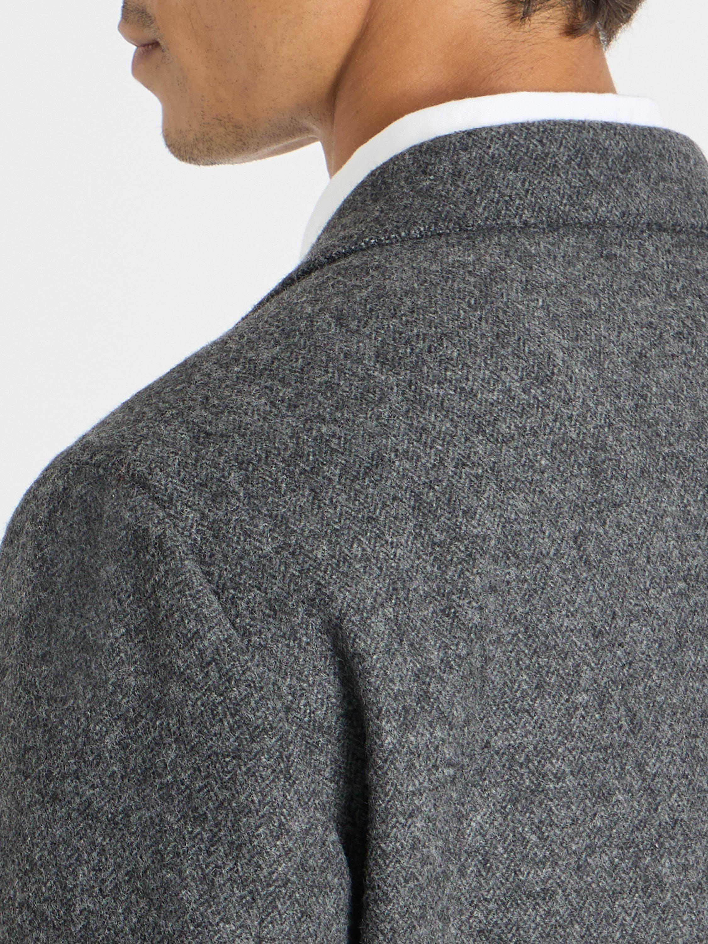 Product image 8 of 10, which shows SPOKE Winter Jack Wool Blend Single Breasted Slim Fit  Blazer, Charcoal, 36S