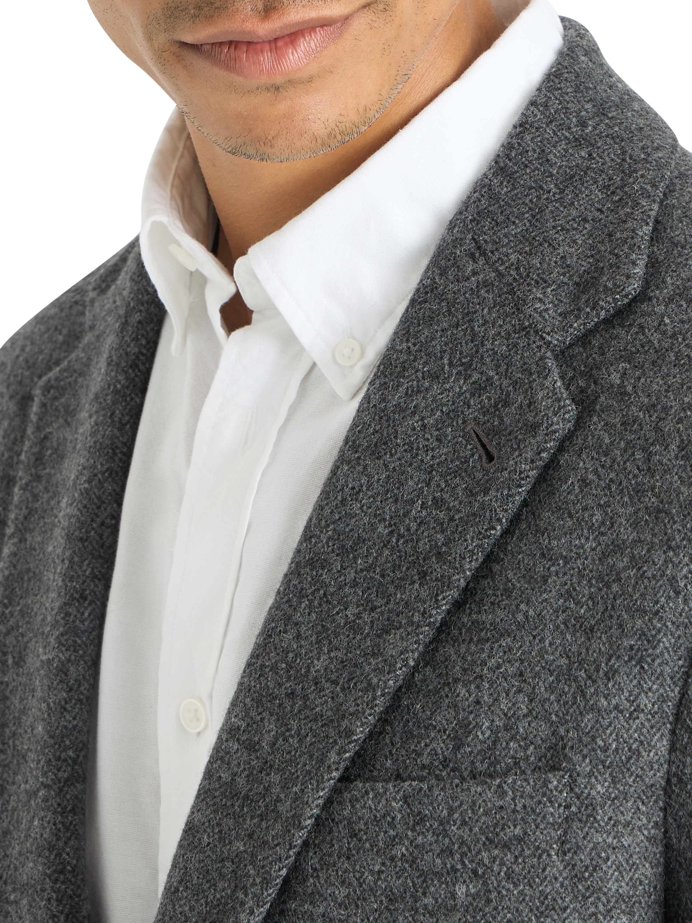 Product image 2 of 10, which shows SPOKE Winter Jack Wool Blend Single Breasted Straight Fit Blazer, Charcoal, 40S