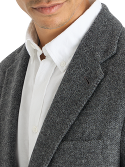 SPOKE Winter Jack Wool Blend Single Breasted Straight Fit Blazer, Charcoal - view 2, Charcoal