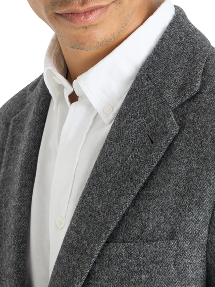 SPOKE Winter Jack Wool Blend Single Breasted Straight Fit Blazer, Charcoal - view 2, Charcoal
