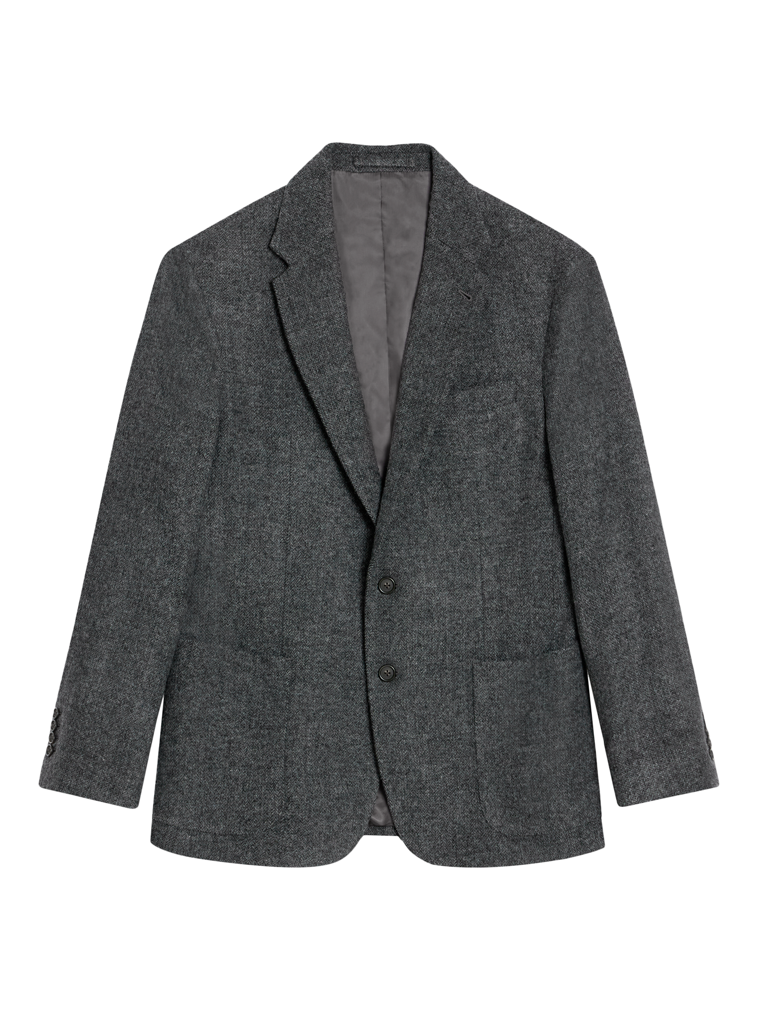 Product image 4 of 10, which shows SPOKE Winter Jack Wool Blend Single Breasted Straight Fit Blazer, Charcoal, 40S