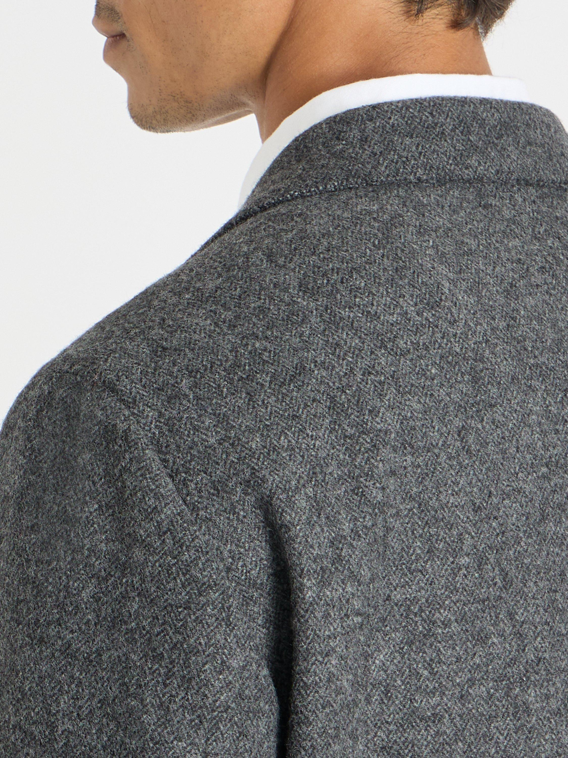 Product image 7 of 10, which shows SPOKE Winter Jack Wool Blend Single Breasted Straight Fit Blazer, Charcoal, 40S