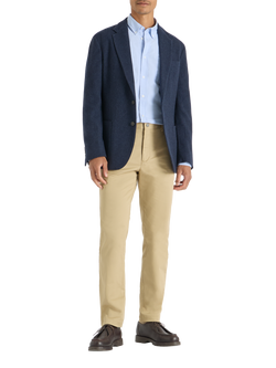 SPOKE Winter Jack Wool Blend Single Breasted Slim Fit Blazer, Navy, Navy