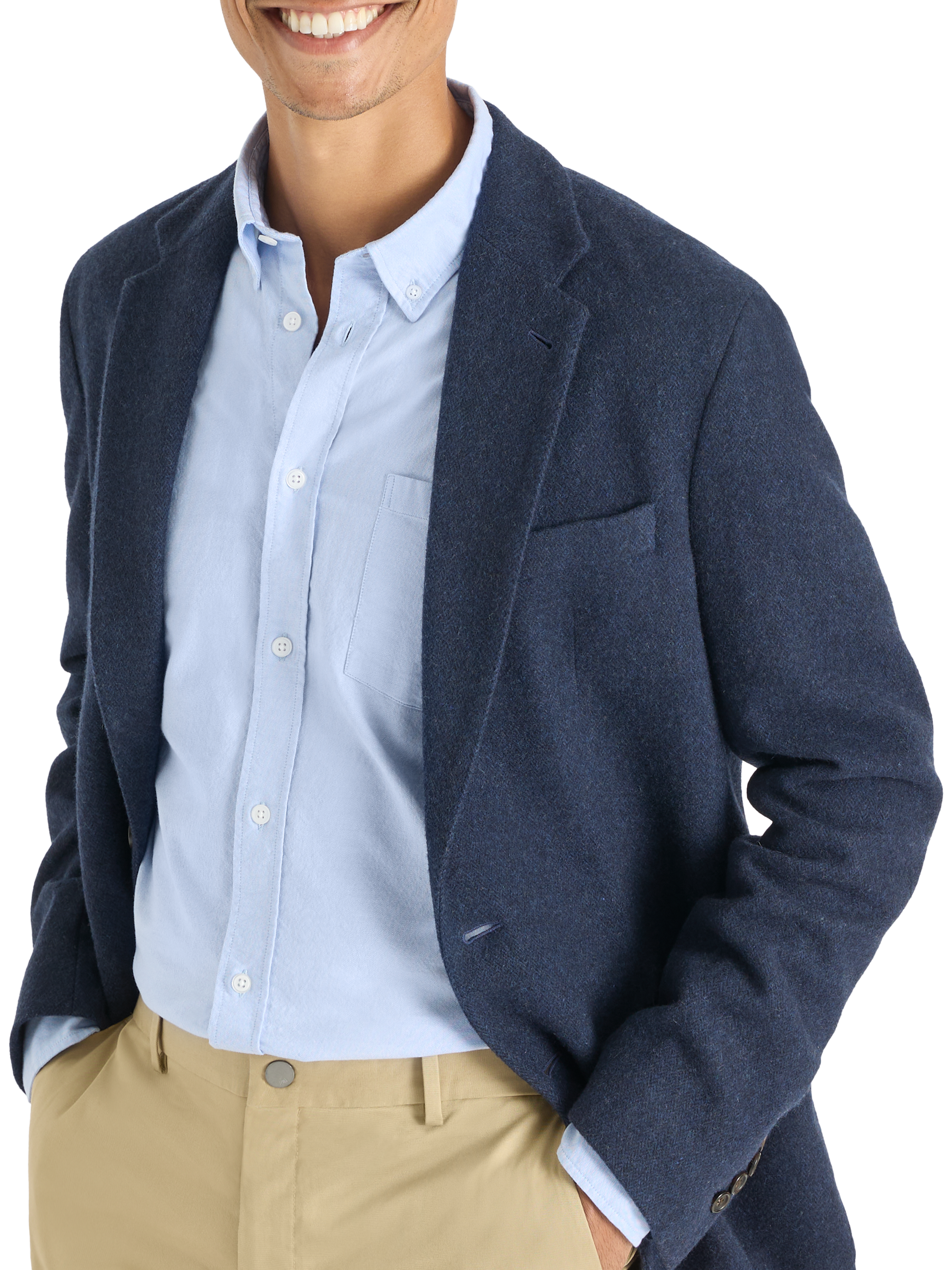 Product image 2 of 9, which shows SPOKE Winter Jack Wool Blend Single Breasted Slim Fit Blazer, Navy, 36S