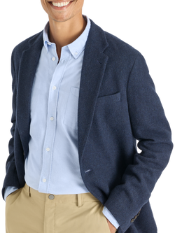 SPOKE Winter Jack Wool Blend Single Breasted Slim Fit Blazer, Navy - view 2, Navy