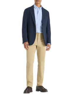 SPOKE Winter Jack Wool Blend Single Breasted Straight Fit Blazer, Navy, Navy