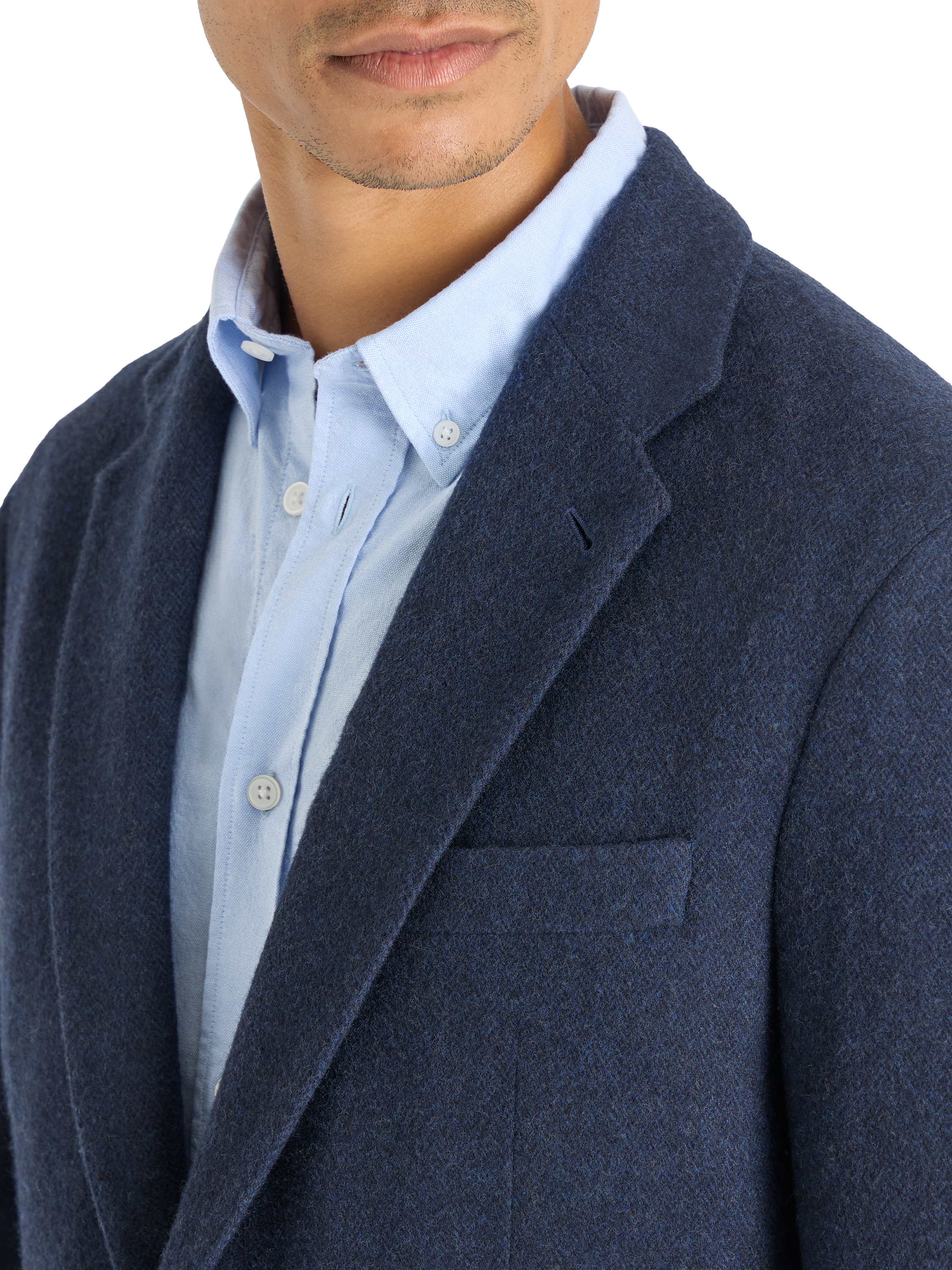 Product image 5 of 9, which shows SPOKE Winter Jack Wool Blend Single Breasted Straight Fit Blazer, Navy, 40S