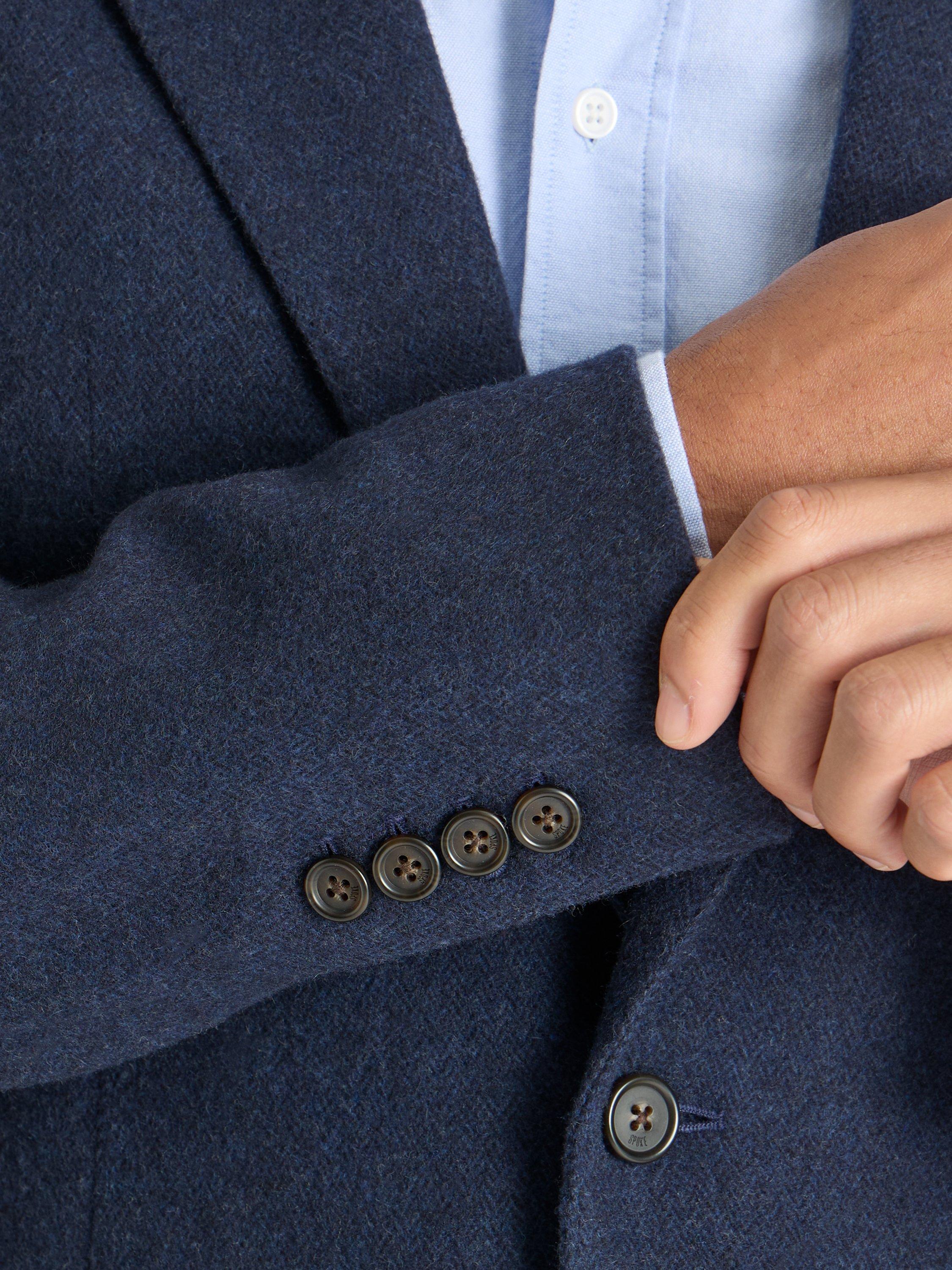 Product image 6 of 9, which shows SPOKE Winter Jack Wool Blend Single Breasted Straight Fit Blazer, Navy, 40S