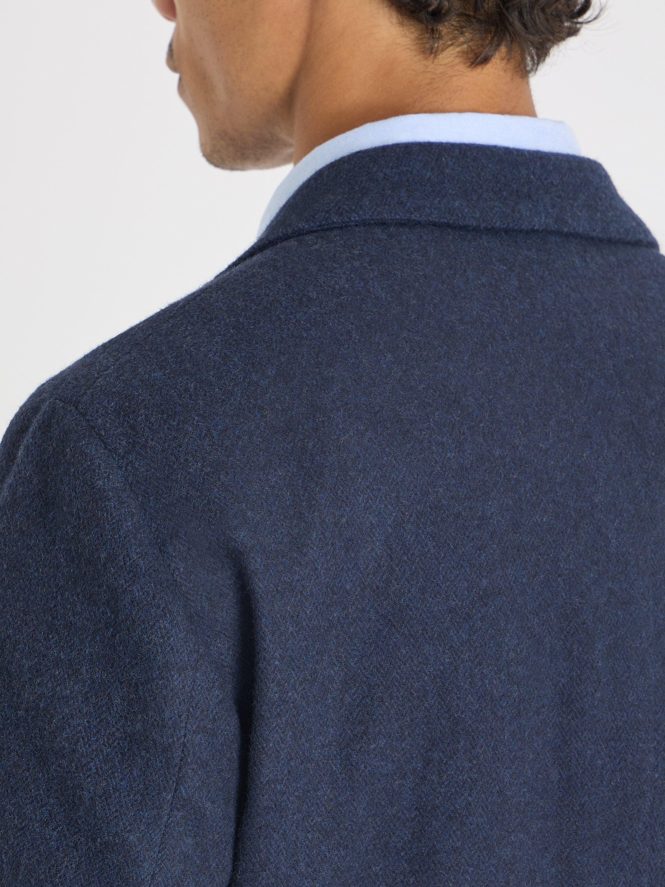 Product image 7 of 9, which shows SPOKE Winter Jack Wool Blend Single Breasted Straight Fit Blazer, Navy, 40S