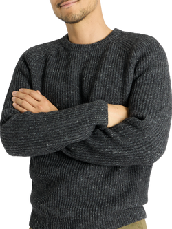 SPOKE Wool Blend Fisherman Knit Donegal Slim Sweater, Stingray - view 2, Stingray