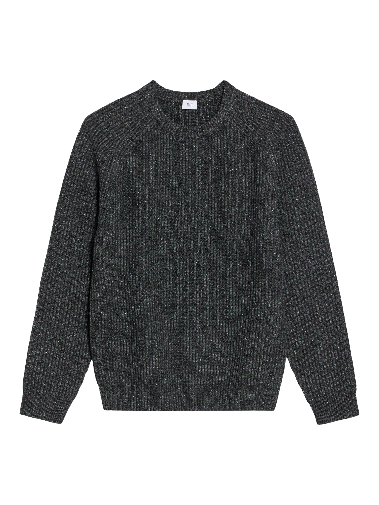 Product image 4 of 9, which shows SPOKE Wool Blend Fisherman Knit Jumper, Stingray, M Reg