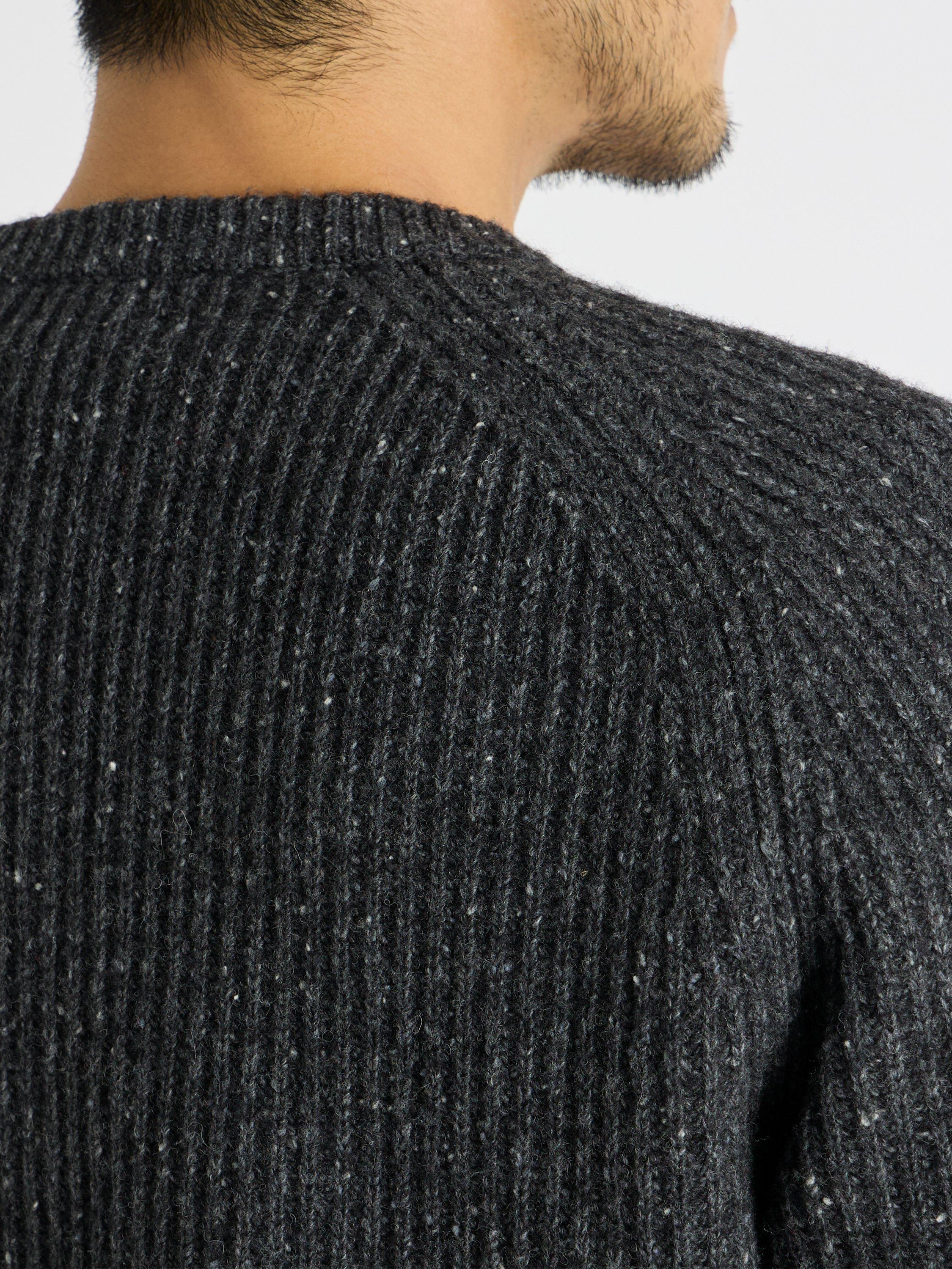 Product image 7 of 9, which shows SPOKE Wool Blend Fisherman Knit Jumper, Stingray, M Reg