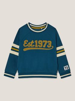 Monsoon Kids' Snow Leopard Sweatshirt, Blue, Blue