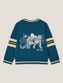 Monsoon Kids' Snow Leopard Sweatshirt, Blue - view 2, Blue