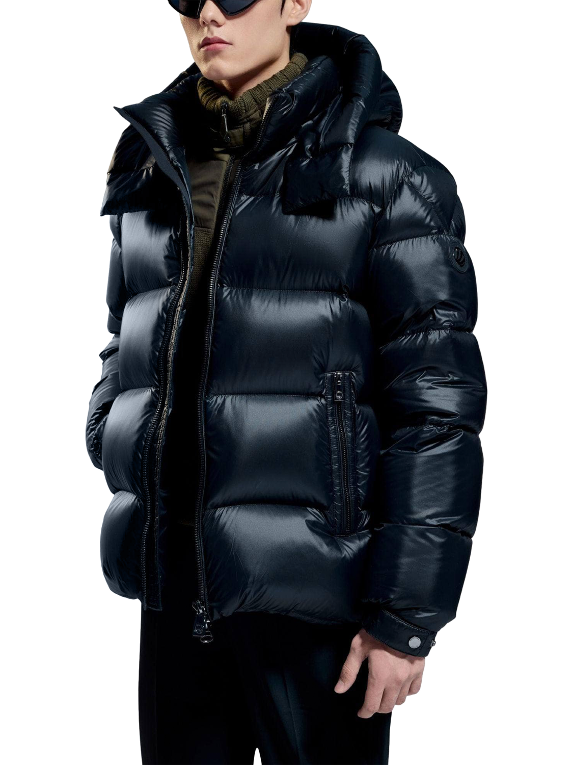 Product image 1 of 5, which shows Bosideng Detachable Hood Duck Down Puffer Jacket, Coal, S