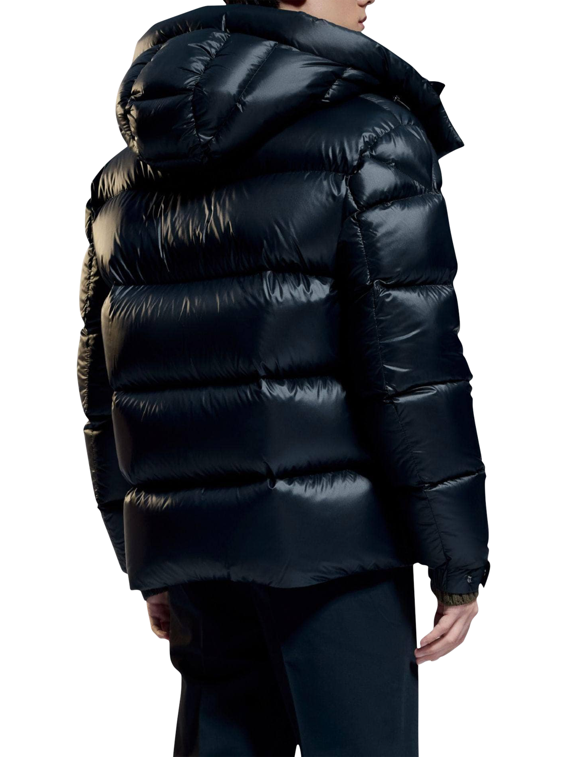 Product image 4 of 5, which shows Bosideng Detachable Hood Duck Down Puffer Jacket, Coal, S