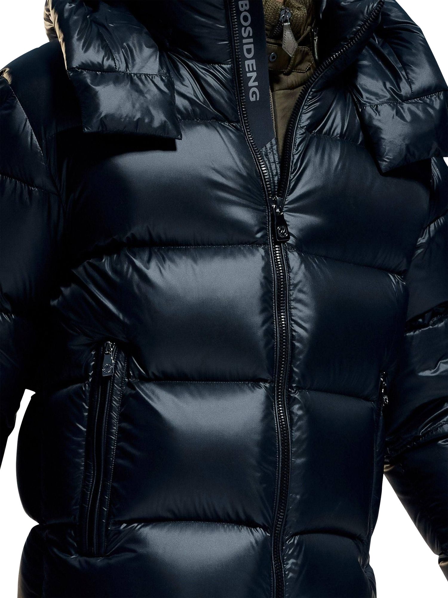 Product image 5 of 5, which shows Bosideng Detachable Hood Duck Down Puffer Jacket, Coal, S