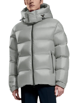 Bosideng Detachable Hood Duck Down Puffer Jacket, Coal, Shiny Grey