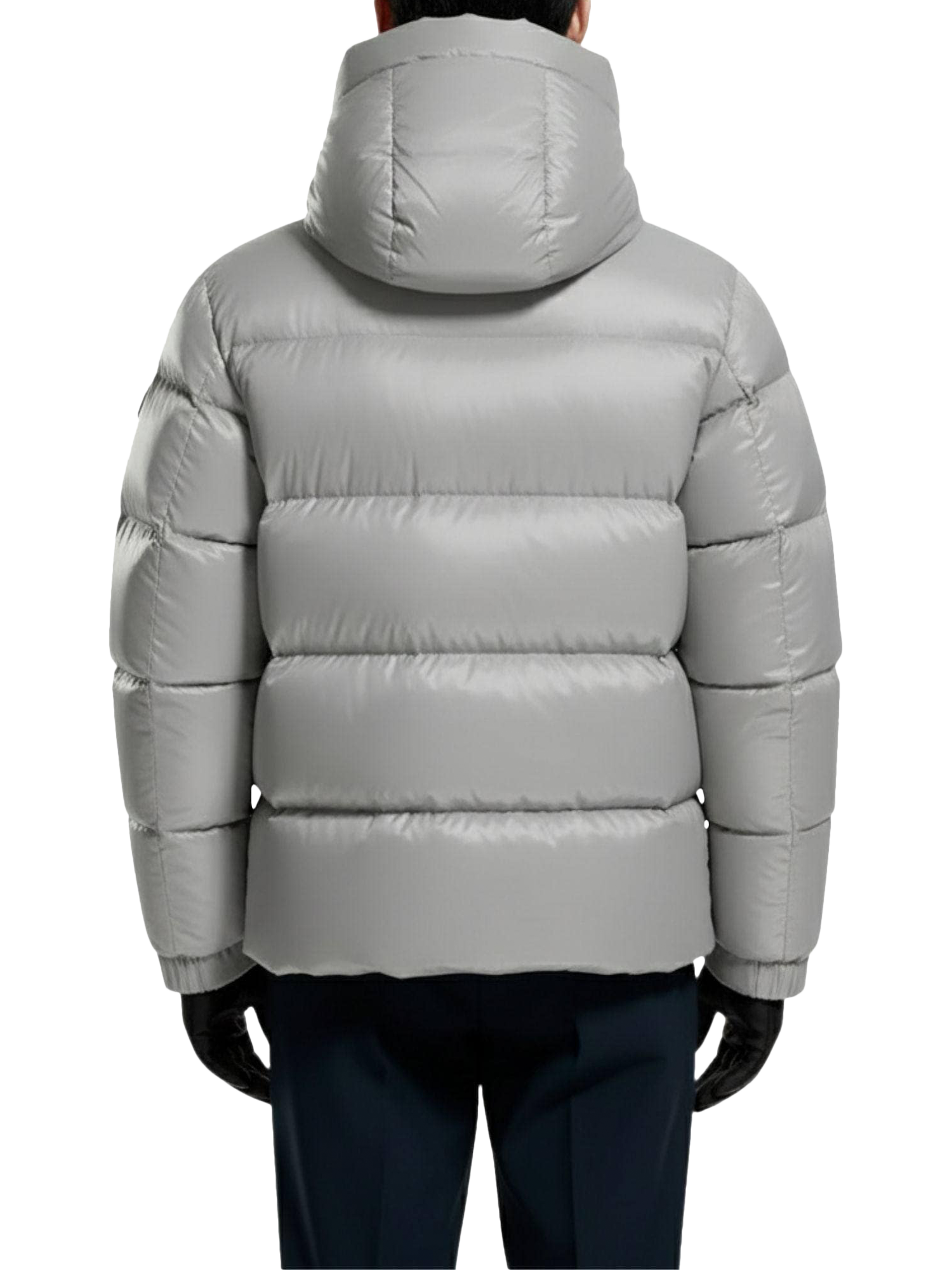 Product image 4 of 5, which shows Bosideng Detachable Hood Duck Down Puffer Jacket, Shiny Grey, M