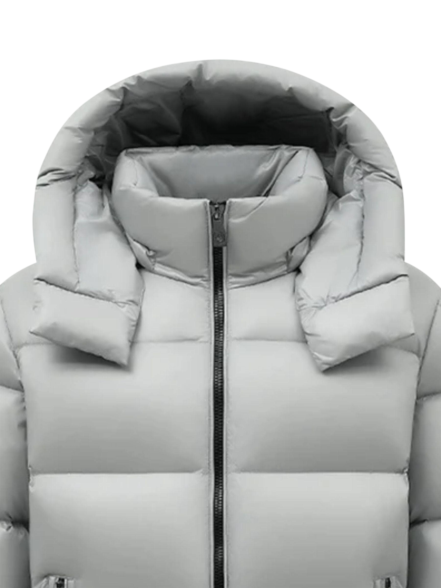 Product image 5 of 5, which shows Bosideng Detachable Hood Duck Down Puffer Jacket, Shiny Grey, M