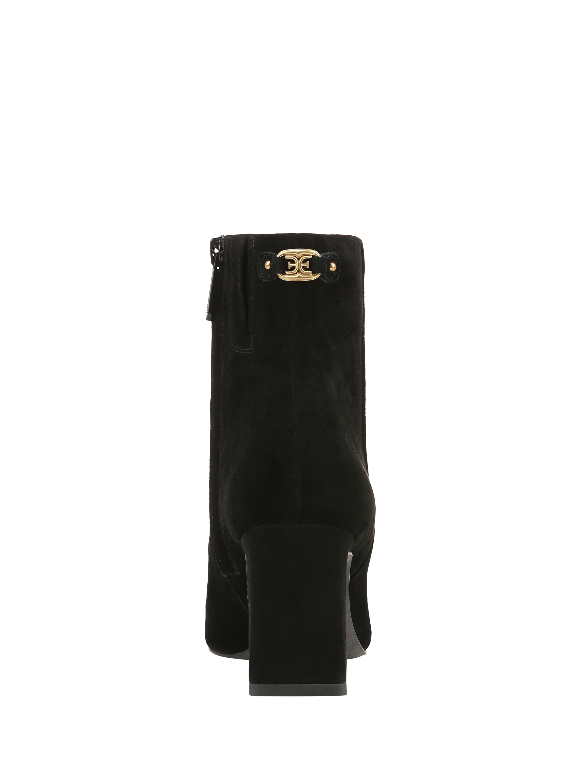 Product image 4 of 6, which shows Sam Edelman Saige Suede Ankle Boots, Black, 3.5