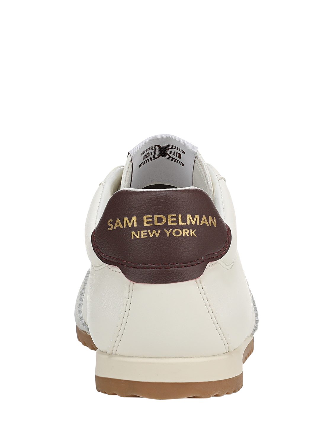 Product image 4 of 6, which shows Sam Edelman Isella 2 Leather Lace Up Trainers, Optic White/Plum Win, 4.5