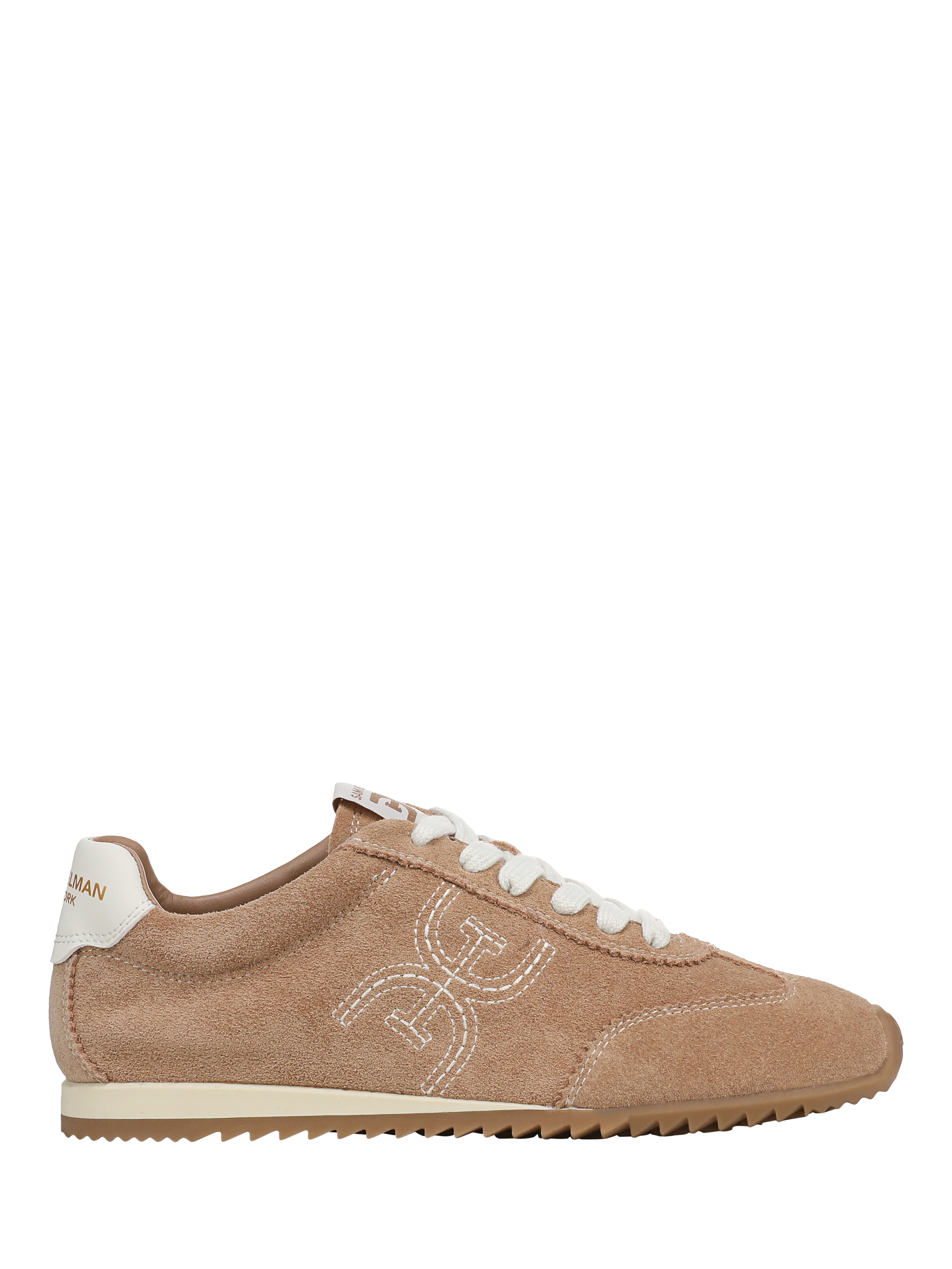 Product image 1 of 6, which shows Sam Edelman Isella Suede Lace Up Trainers, Dark Brown, 3.5
