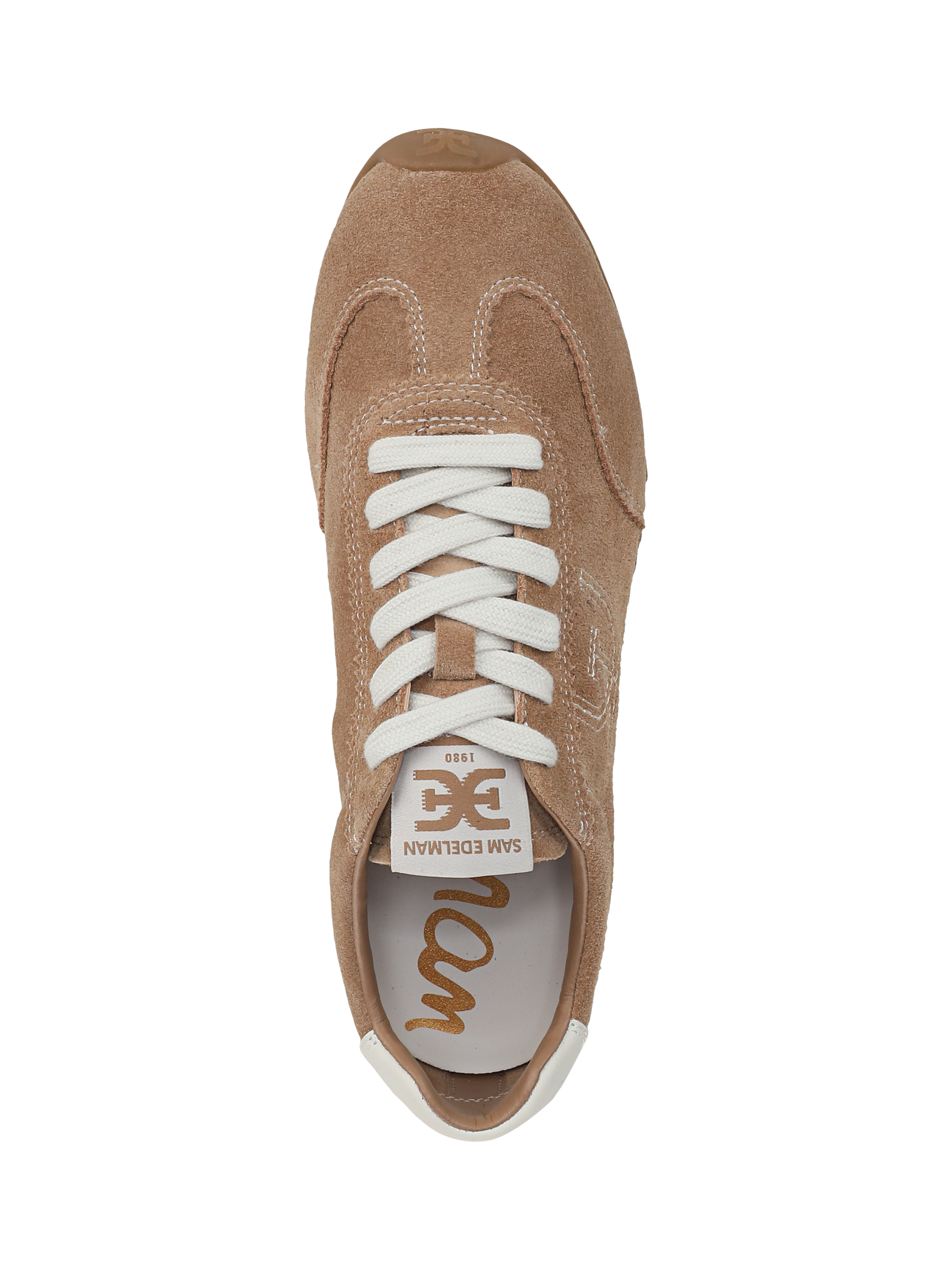 Product image 5 of 6, which shows Sam Edelman Isella Suede Lace Up Trainers, Dark Brown, 3.5